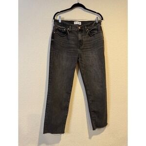 Daze Denim Tough Love Womens Faded Black Straight Leg Jeans Raw Hem Size 27